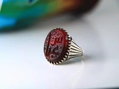 انگشتر نقره مردانه صفوی عقیق قرمز خراسانی