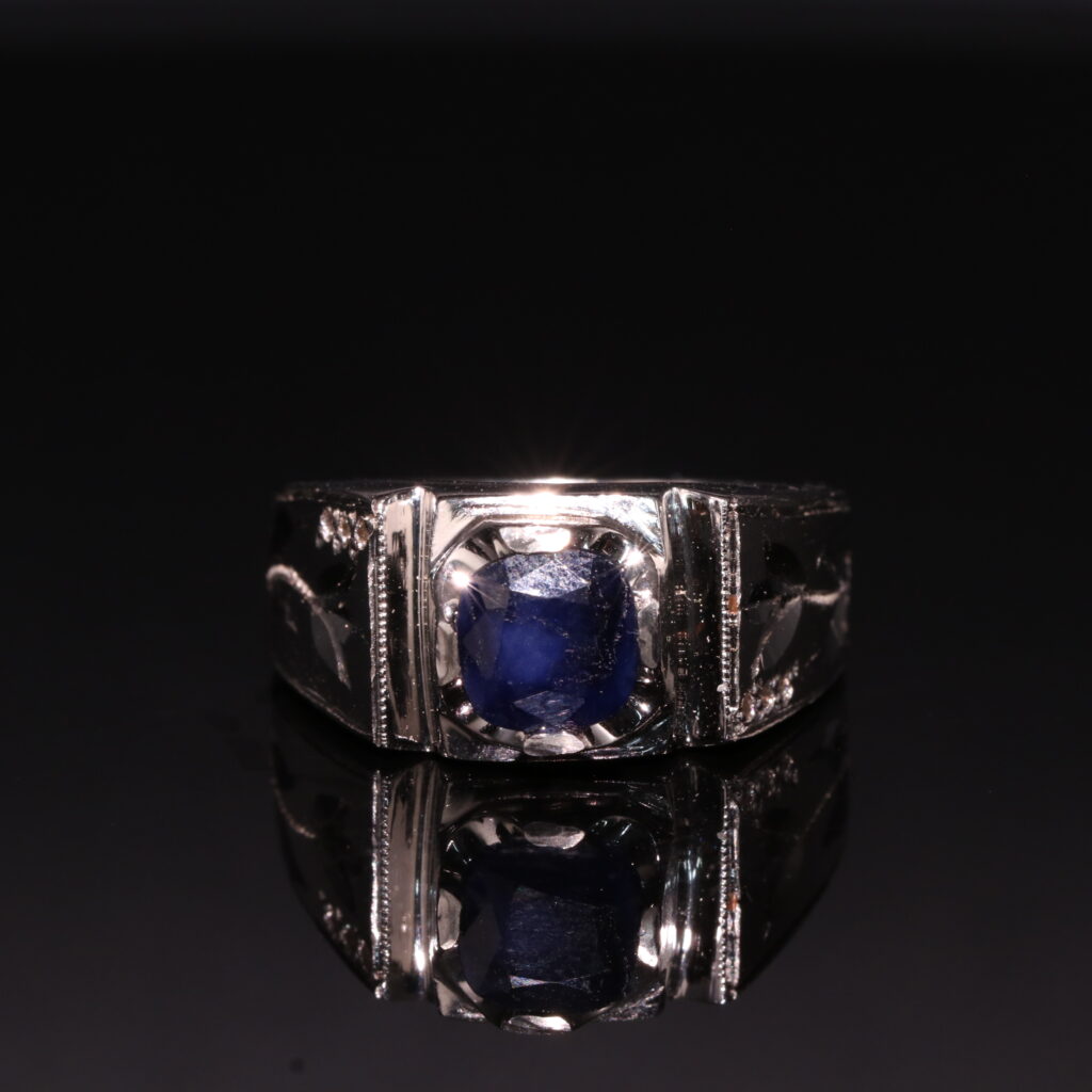 انگشتر نقره یاقوت کبود آفریقایی کد 12294