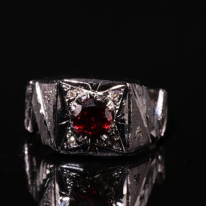 انگشتر نقره گارنت کد 12379