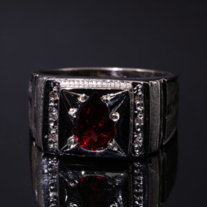 انگشتر نقره گارنت A+ کد 12520