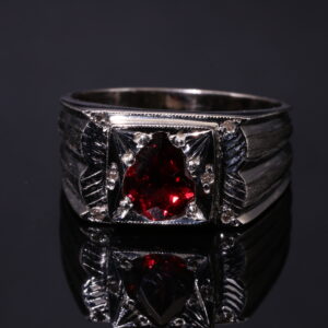 انگشتر نقره گارنت A+ کد 12550