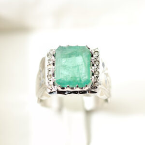 انگشتر مردانه نقره زمرد زامبیا کد 12832