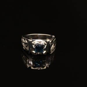 انگشتر مردانه نقره توپاز لندن لیزری کد 5449