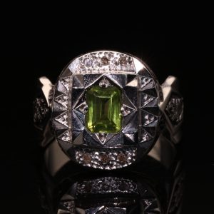 انگشتر مردانه نقره زبرجد کد 11327