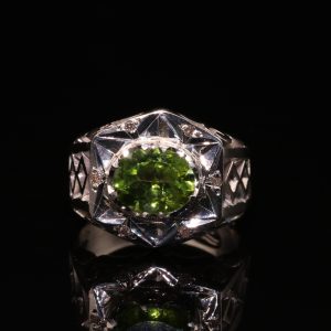 انگشتر مردانه نقره زبرجد کد 11370